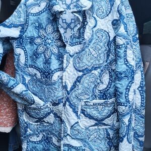 Handmade Blue and White Paisley Quilted Jacket